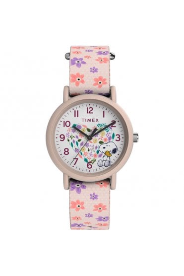 Timex x Peanuts Floral Fabric Strap Watch TW2W33400